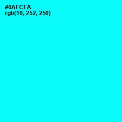 #0AFCFA - Cyan / Aqua Color Image