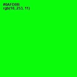 #0AFD0B - Green Color Image