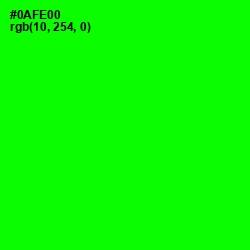 #0AFE00 - Green Color Image