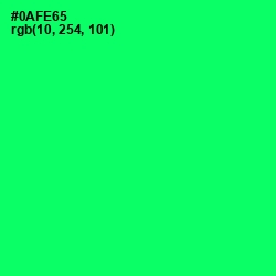 #0AFE65 - Spring Green Color Image