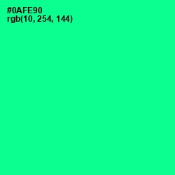 #0AFE90 - Caribbean Green Color Image