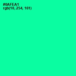 #0AFEA1 - Caribbean Green Color Image