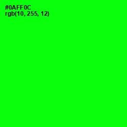 #0AFF0C - Green Color Image