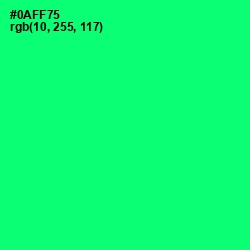 #0AFF75 - Spring Green Color Image