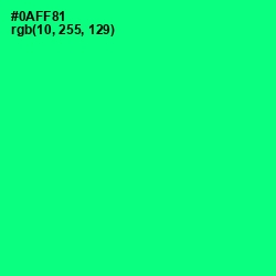 #0AFF81 - Caribbean Green Color Image