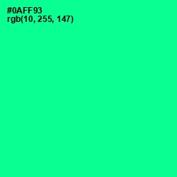 #0AFF93 - Caribbean Green Color Image