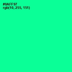 #0AFF97 - Caribbean Green Color Image