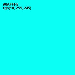 #0AFFF5 - Cyan / Aqua Color Image