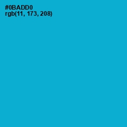 #0BADD0 - Cerulean Color Image