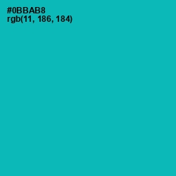 #0BBAB8 - Eastern Blue Color Image