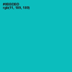 #0BBDBD - Eastern Blue Color Image