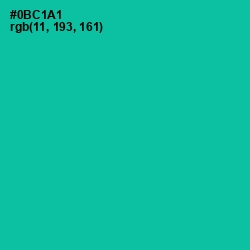 #0BC1A1 - Caribbean Green Color Image