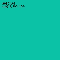 #0BC1A6 - Caribbean Green Color Image