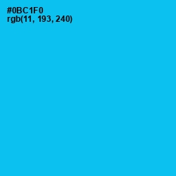 #0BC1F0 - Robin's Egg Blue Color Image