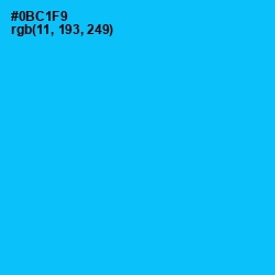 #0BC1F9 - Bright Turquoise Color Image