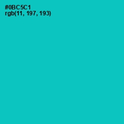 #0BC5C1 - Robin's Egg Blue Color Image