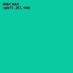 #0BCBA6 - Caribbean Green Color Image