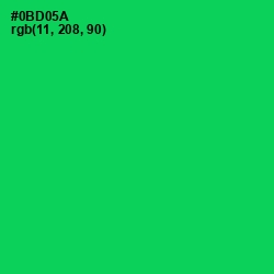 #0BD05A - Malachite Color Image