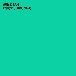 #0BD1A4 - Caribbean Green Color Image