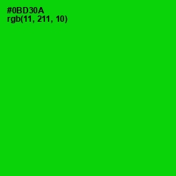 #0BD30A - Green Color Image