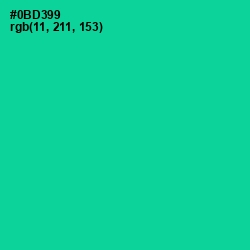 #0BD399 - Caribbean Green Color Image