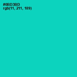 #0BD3BD - Caribbean Green Color Image