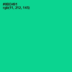 #0BD491 - Caribbean Green Color Image