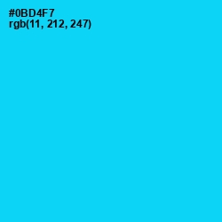 #0BD4F7 - Bright Turquoise Color Image