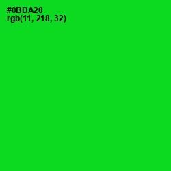 #0BDA20 - Green Color Image