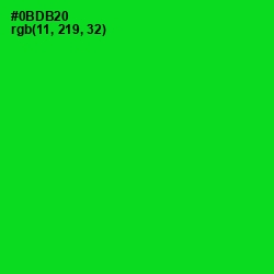 #0BDB20 - Green Color Image
