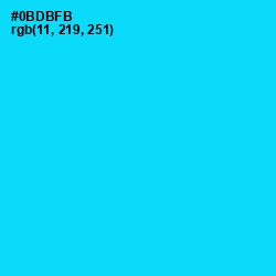 #0BDBFB - Bright Turquoise Color Image