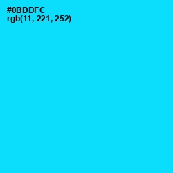 #0BDDFC - Bright Turquoise Color Image