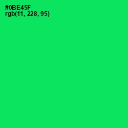 #0BE45F - Malachite Color Image