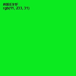 #0BE91F - Green Color Image