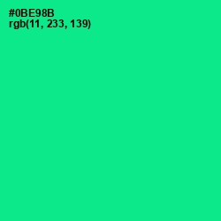 #0BE98B - Caribbean Green Color Image