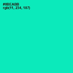 #0BEABB - Caribbean Green Color Image