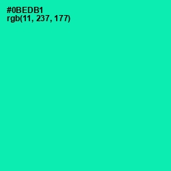 #0BEDB1 - Caribbean Green Color Image