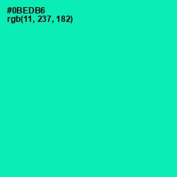 #0BEDB6 - Caribbean Green Color Image