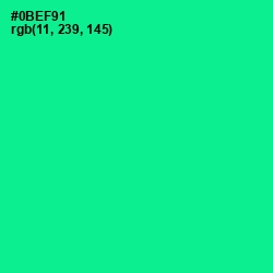 #0BEF91 - Caribbean Green Color Image