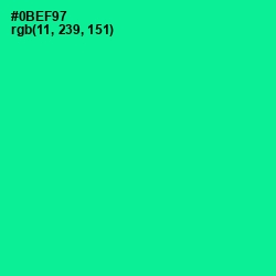 #0BEF97 - Caribbean Green Color Image