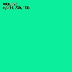 #0BEF9C - Caribbean Green Color Image