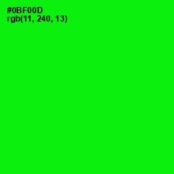 #0BF00D - Green Color Image