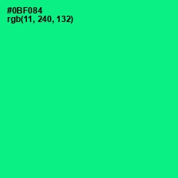 #0BF084 - Caribbean Green Color Image