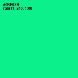 #0BF08B - Caribbean Green Color Image