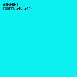 #0BF0F1 - Cyan / Aqua Color Image