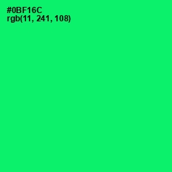 #0BF16C - Spring Green Color Image