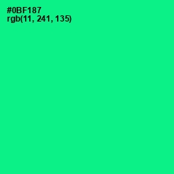 #0BF187 - Caribbean Green Color Image