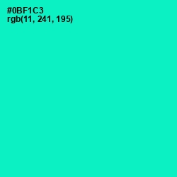 #0BF1C3 - Bright Turquoise Color Image