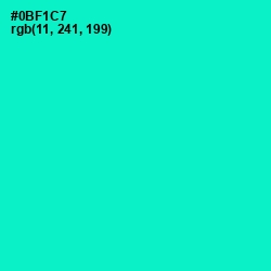 #0BF1C7 - Bright Turquoise Color Image