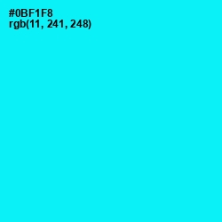 #0BF1F8 - Cyan / Aqua Color Image